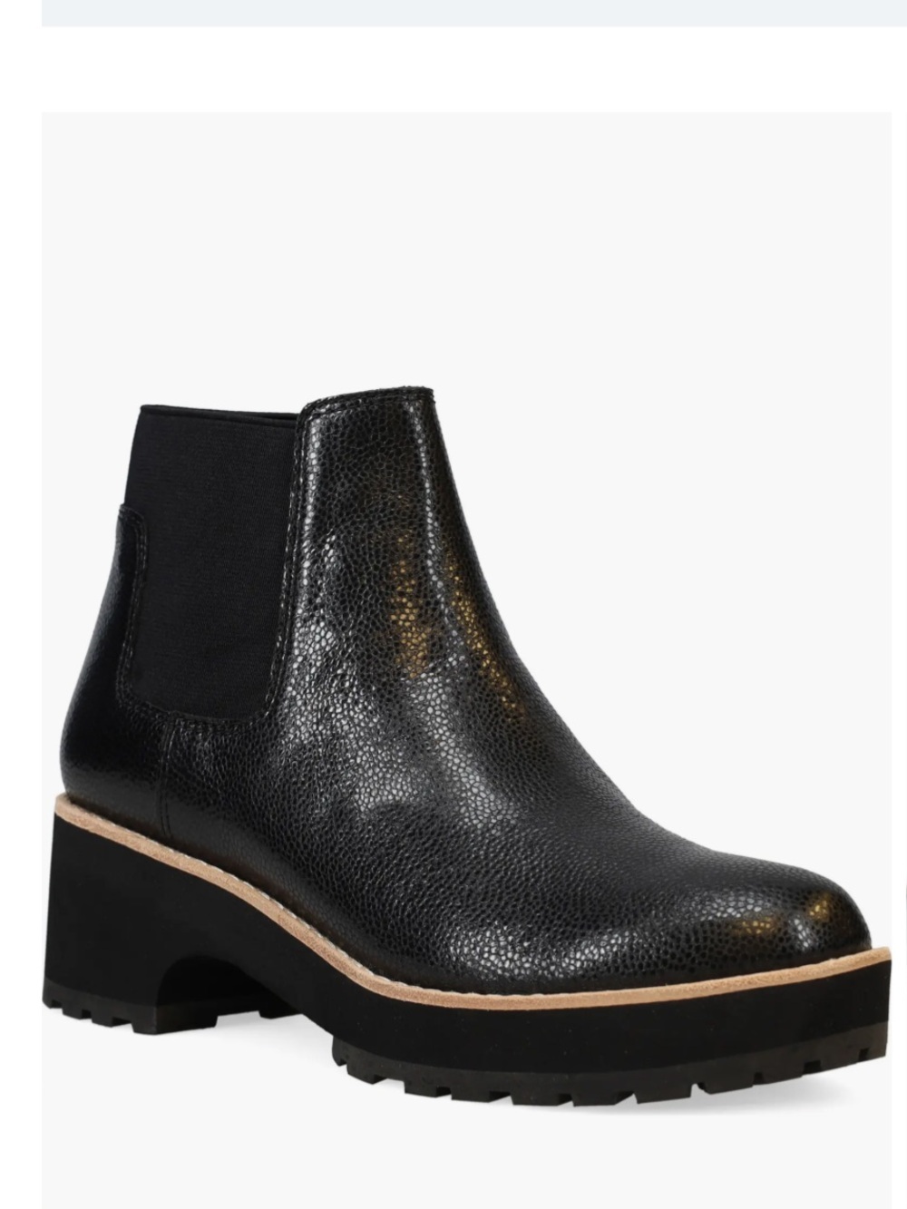Eileen Fisher Jessa Lugged Chelsea Boot in Black Genuine Leather Size 9.5 M